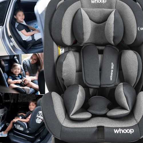 Cadeira Para Carro Kiddo Whoop 360 Isofix Top Tether Cinza