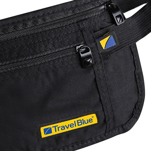 Imagen 2 de 4 de Porta Valores Pasaporte Travel Blue Tb113 Full Color Negro Diseño De La Tela Liso