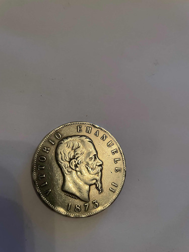 Moneda De 5 Liras Vittorio Emanuele Ii 1873m Plata (Usado)