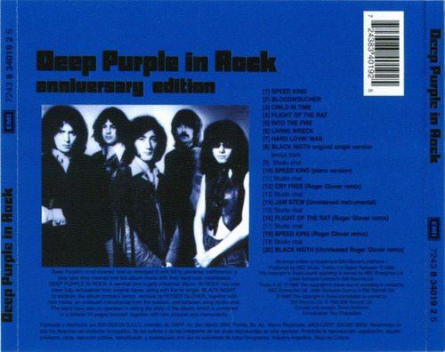 Deep Purple Cd: In Rock ( Argentina - Nuevo ) Estándar