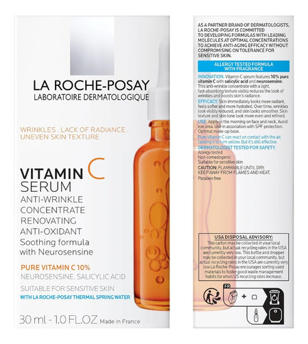 2pcs Anti-arrugas Pure Vita-minc10 La Ro-che Posey 30ml
