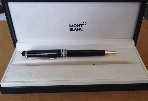 Boligrafo Montblanc Genuino Con Cartucho De Tinta Azul Nuevo