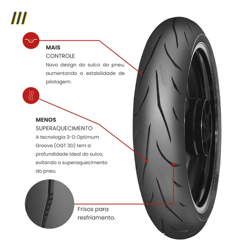 Pneu Moto Traseiro 180/55zr17 (73w) Mitas Sport Force+ Rs