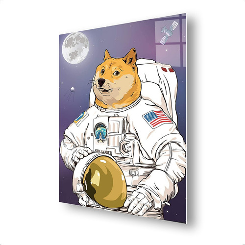 Cuadro Metalico Astronauta Chems Caricatura Arte Aluminio