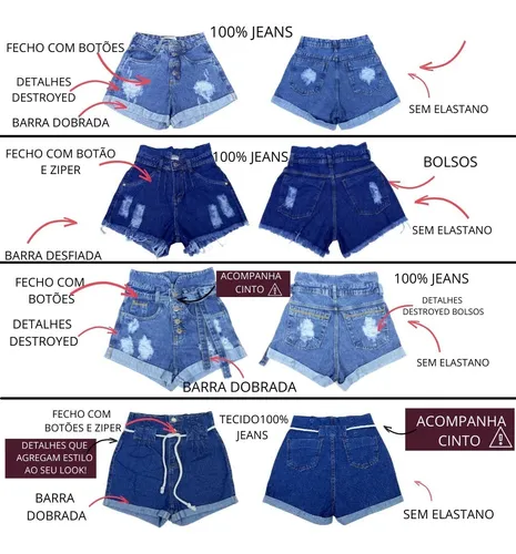 Promoção short jeans feminino 2025