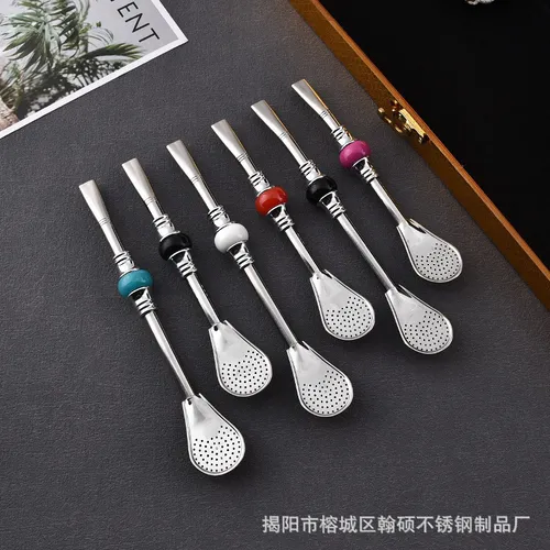 Bombillas Para Mate Cuchara Pajita De Acero Inoxidable
