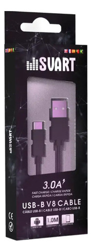 Cabo Turbo 3.0a 1 Metro Micro-usb V8 Carregar Celular Dados Cor Preto