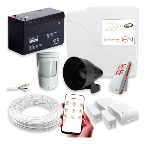 Kit Alarme Sem Fio 4 Setores Wifi Monitoramento Por App