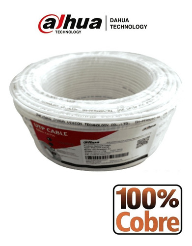 Cable Utp Cat5e 100% Cobre /blanco /para Video Y Redes 100m