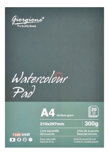 Croquera Para Acuarela Con Algodón A4 300g 20 Hojas