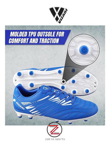 Tacos De Futbol Vizari Modelo Valencia Fg Azul Talla 40.5 Eu
