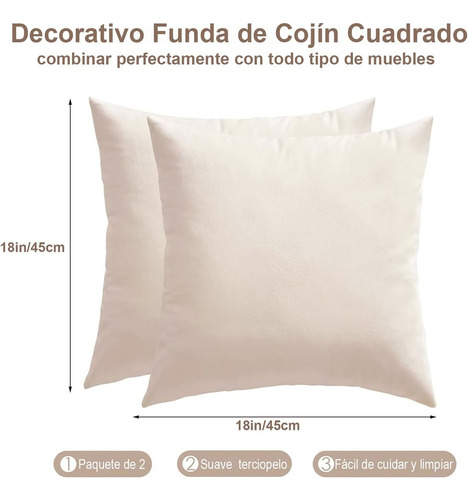 W Sinweda Juego De 2 Terciopelo Suave Decorativo Funda De