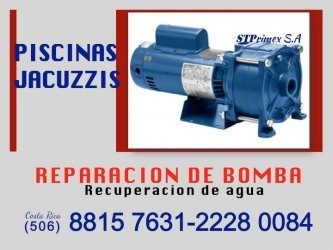 Imagen 1 de 2 de Reparo Bombas De Piscinas Y Jacuzzis En Costa Rica