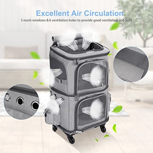 Imagen 3 de 7 de Mochila Con Ruedas Transportadora De Doble Compartimento
