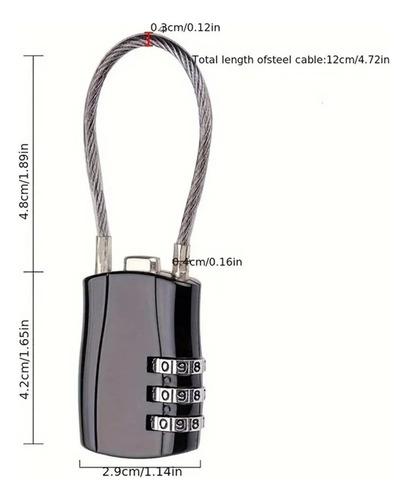 Candado Viaje Equipaje Con Casillero De Gimnasio De 3 Pcs