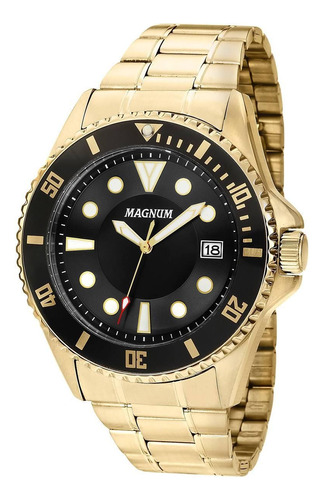 Relógio Magnum Masculino Ref: Ma33059u Casual Dourado