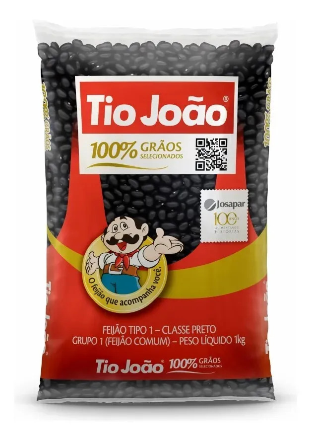 Feijao Preto Tio Joao T1 Pacote 1Kg