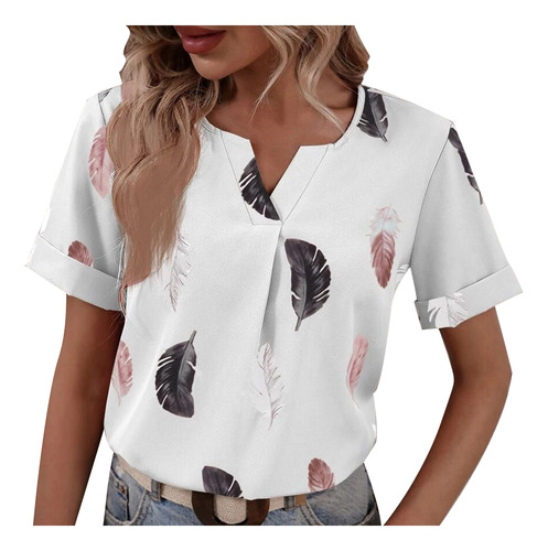 Blusas Con Cuello En V Y Estampado De Leopardo Para Mujer