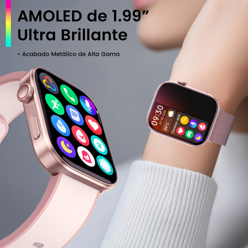 Reloj Inteligente Miracorun Smartwatch 1.99 Amoled Bluetooth Compatible con iPhone y Android Notificaciones Sport GTX12