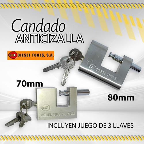 Candado Anticizalla Plat Diesel Tool 70mm(05409) 80mm(05410)