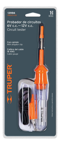 Probador Truper De Circuitos De Corriente Directa 20 Cm