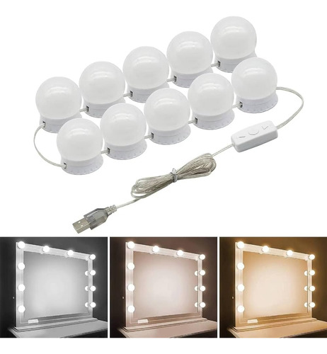 Bombillo Para Espejo De Maquillaje 10 Led Con Control Remoto