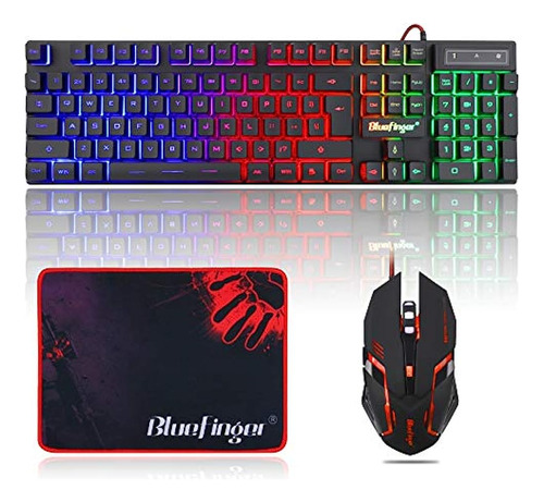 Combo De Teclado Para Juegos Bluefinger Rgb Y Mouse Retroilu