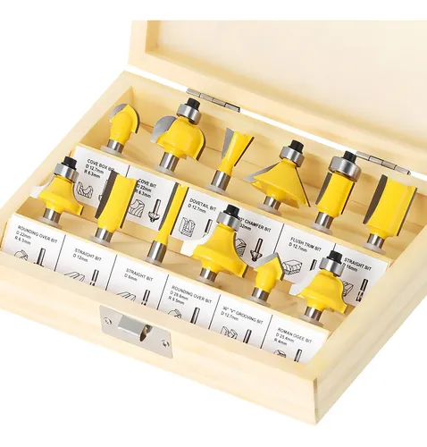 Kit Jogo Fresas Para Tupia 6mm Metala Ferramentas 12 Peças