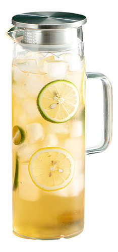 Jarra De Vidro Borossilicato Com Tampa De Inox 1.650ml