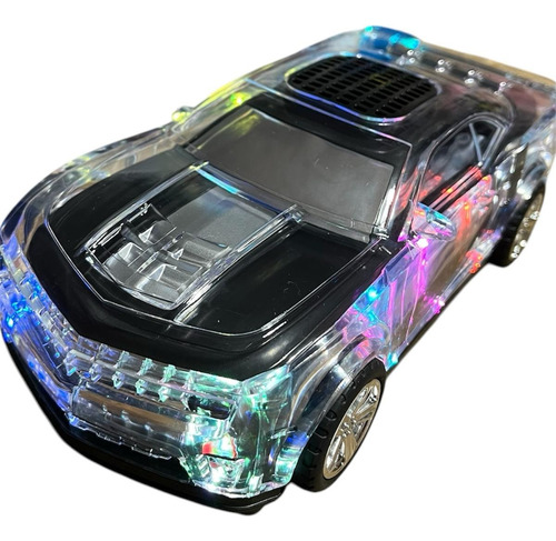 Auto Parlante Portátil Luces Led Bluetooth Radio Negro