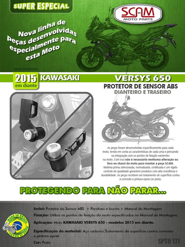 Imagem 2 de 4 de Protetor Sensor Abs Kawasaki Versys 650 2015 Em Diante