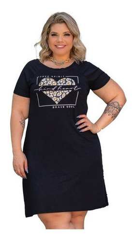 Vestido Feminino Verão Manga Raglan Coração Plus Size Mazal