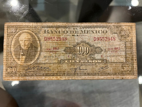 Billete De México De $100 Del Año 1972 Serie Brz