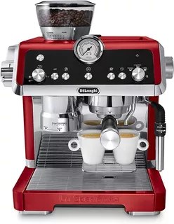 Máquina De Expreso Roja De'longhi Con Amoladora De Sensores