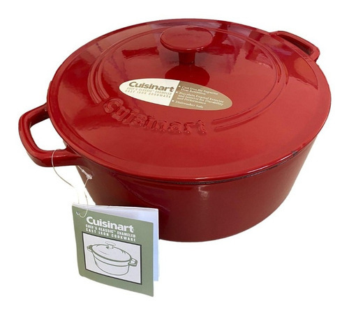 Caçarola Coberta Clássica Ferro Fundido Esmaltado Cuisinart Cor Vermelho Cardeal