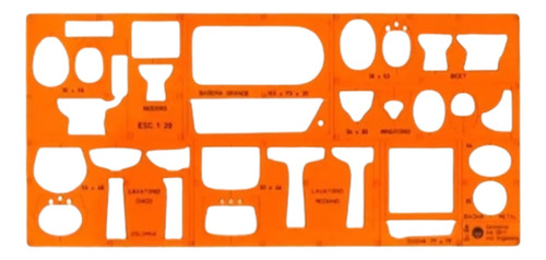 Plantilla Flexible Pizzini Sanitario Escala 1:20  Art 5817 