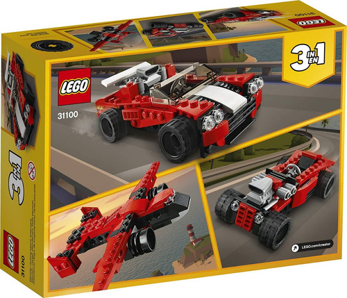 Lego Creator - Coche Deportivo De Juguete 31100, 3 En 1 134p