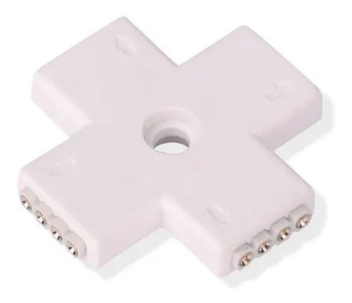 Imagem 2 de 4 de Conector Cruz 4 Pinos Para Fita Led 10mm Rgb - 5 Unidades