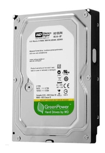 Hd Western Digital Sata3 2tb Para Dvr Modelo Wd20eurx Cor Prata