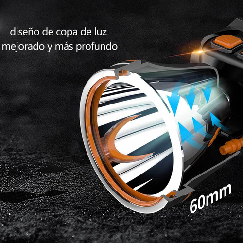 T90-2 40 Mecha Lampara De Cabeza Recargable Lámpara Frontal
