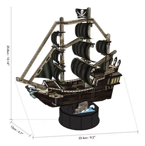 Rompecabezas 3d Diseño Queen Anne's Revenge Chico Cubicfun
