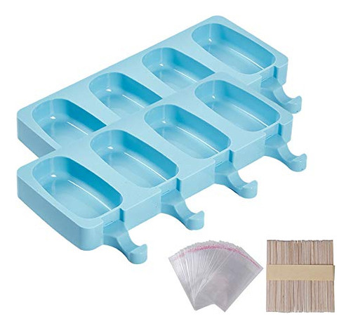 Set 2 Moldes Paletas, Silicona Mejorada, 4 Moldes Helado [u]