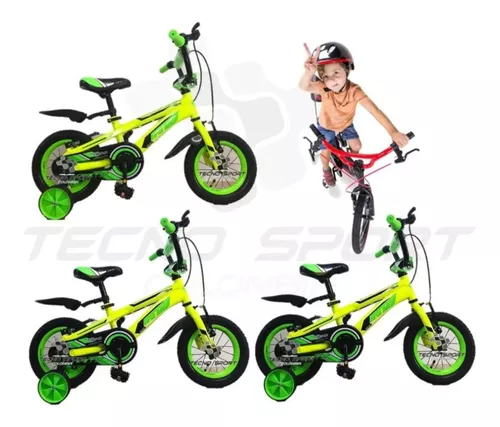 Bicicleta Infantil Bebe 2 A 5 Años Niño Juguete Junior Musical Y Luces  Supernova Verde