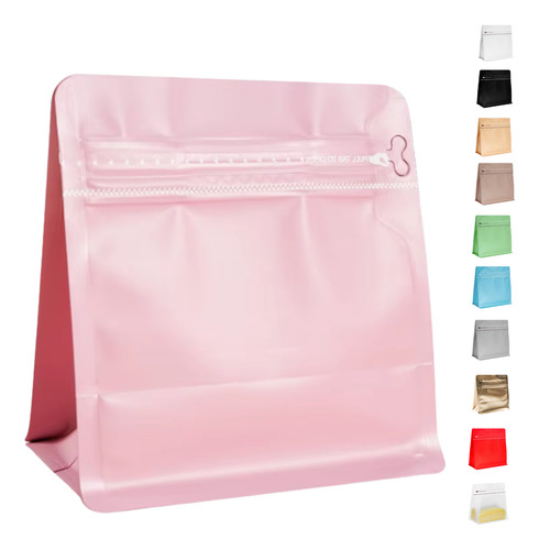 100 Bolsas Para Café, Cuadradas De 1 Kg Rosa Cuadrada 1kg