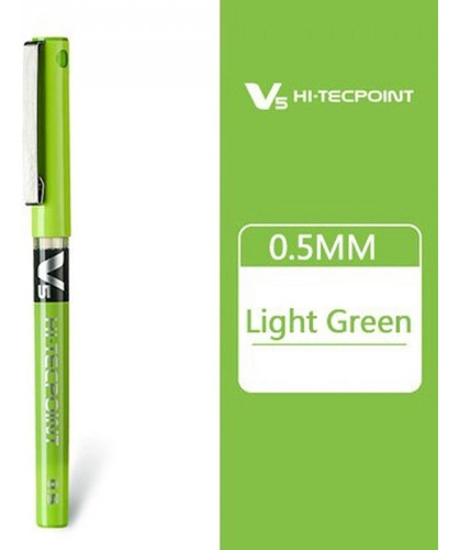 Boligrafo Pilot Precise V5 Punta Fina 0,5mm Pack X6 Roller Color De La Tinta Verde Claro