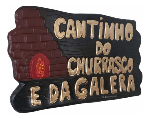 Placa Cantinho Do Churrasco Decoração Churrasqueira Em Gesso