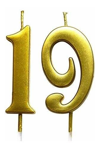 Magjuche Vela De Oro Número 19 Para Cumpleaños, Número 19, V