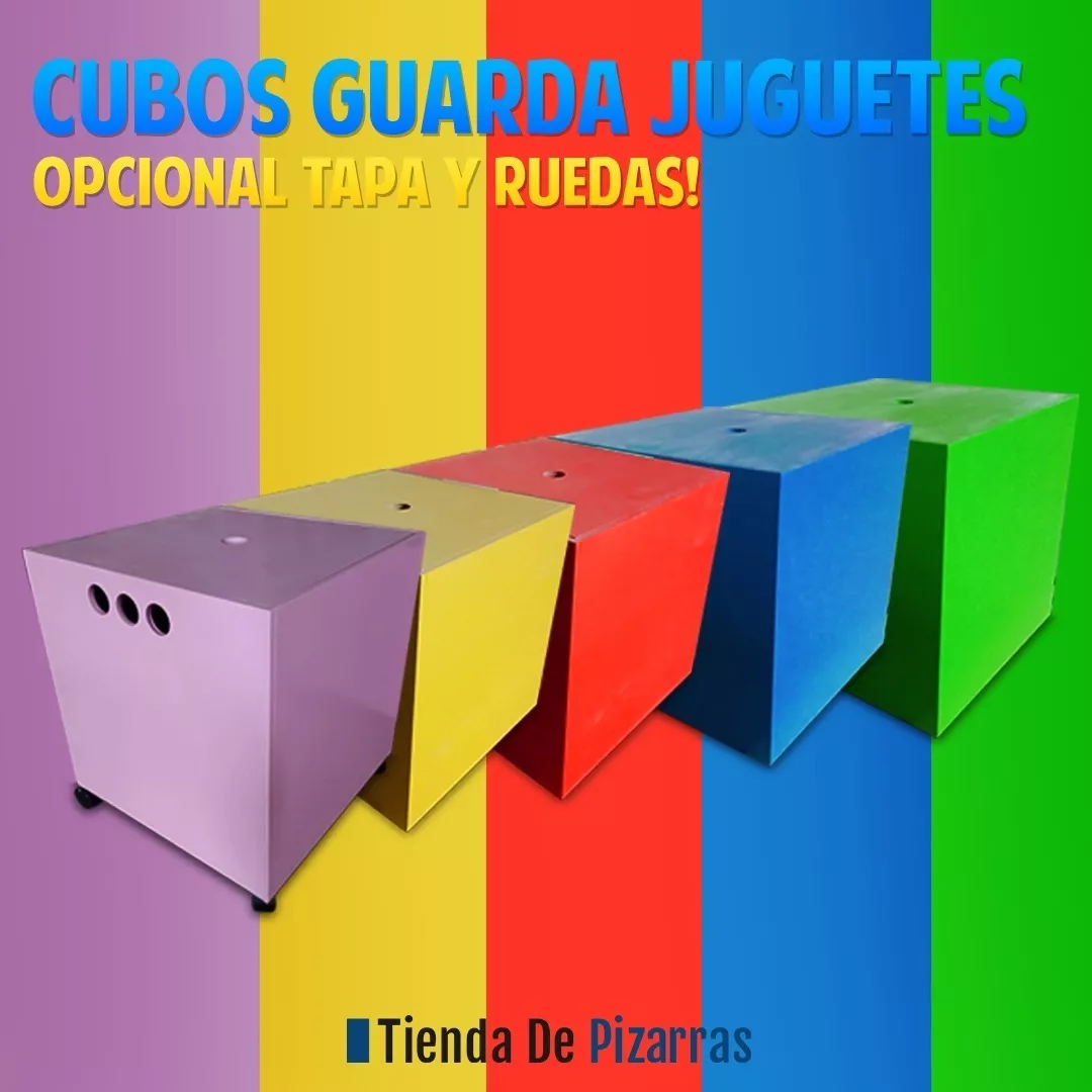 Banco Guarda Juguetes 30x30x35cm Con Tapa Y Ruedas X 6 Unid.