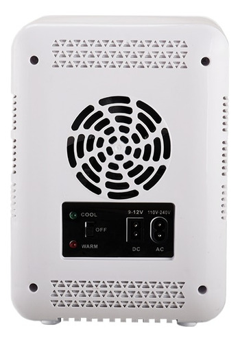 Mini Heladera Led Latas, Cosmeticos 4l Con Cables 220v Y 12v Blanco
