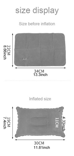 Paquete De Almohadas Inflables Ultraligeras De Tela Flocada